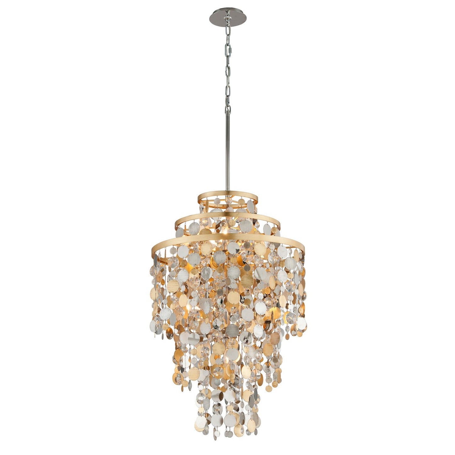 Gold and Silver Leaf Seven-Light Pendant