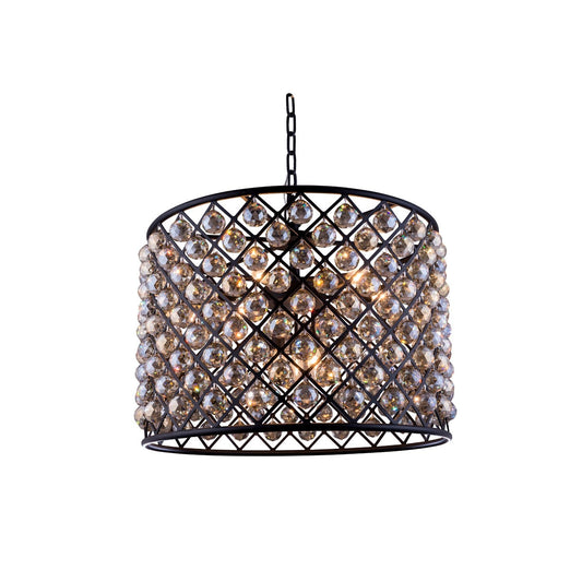 Madison Mocha Brown Eight-Light Pendant with Royal Cut Golden Teak Crystals