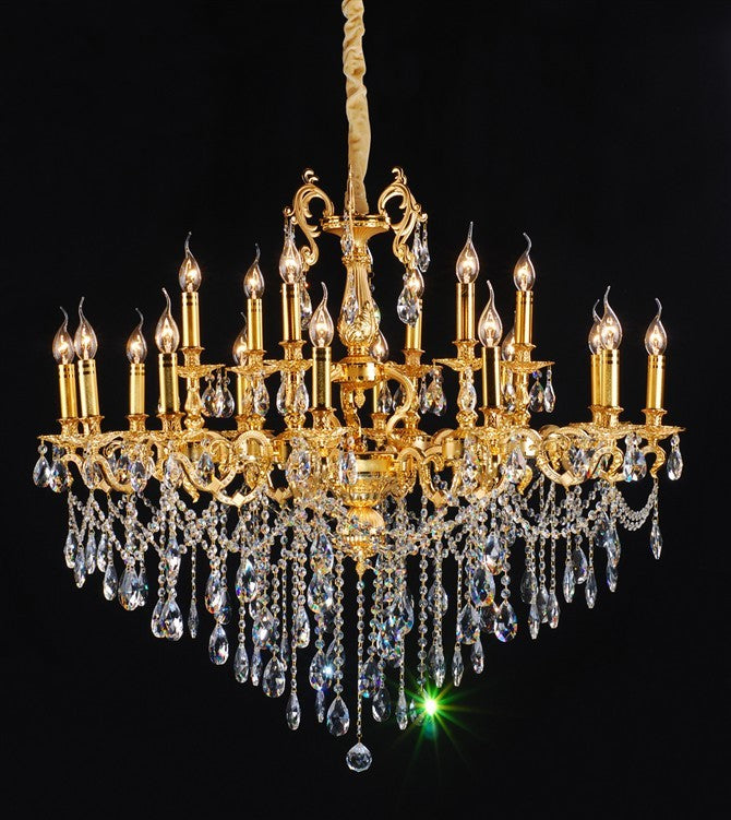 Gold plated 18 light traditional crystal Chandelier