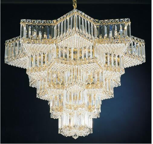 Gold 31-Light Clear Gemcut Chandelier, 29.5W x 23H x 29.5D
