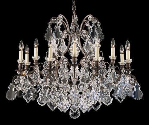 Gold 13-Light Clear Heritage Handcut Crystal Chandelier, 33W x 26H x 33D