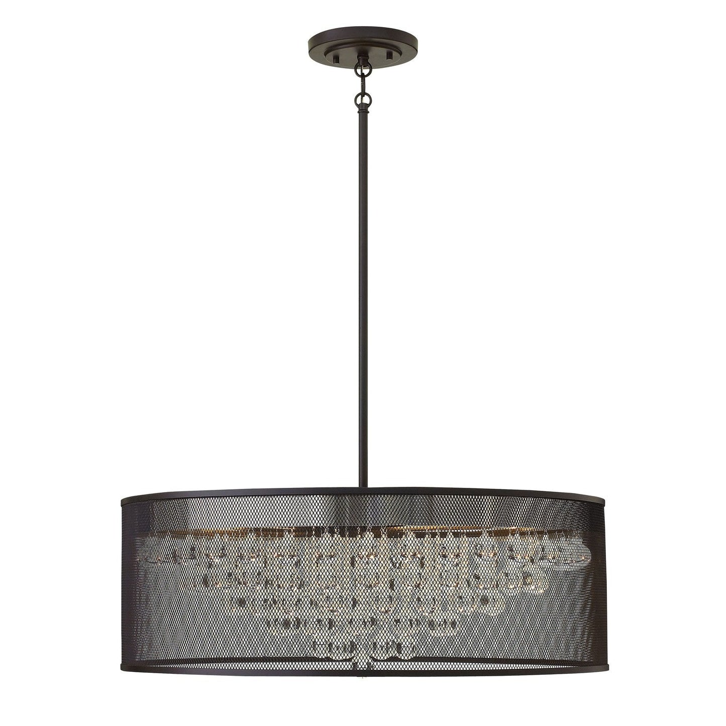 Black Eight-Light Large Stem Hung Pendant