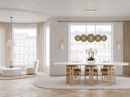 Hudson Valley Griston 53" Wide Aged Brass 10-Light LED Island Light