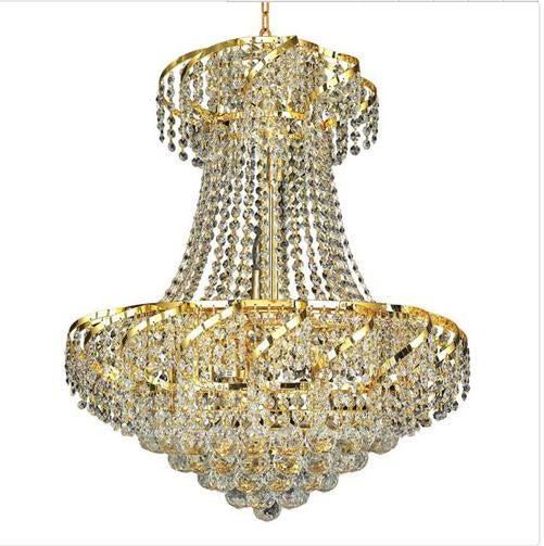 Gold Eleven-Light 22-Inch Chandelier with Royal Cut Clear Crystal