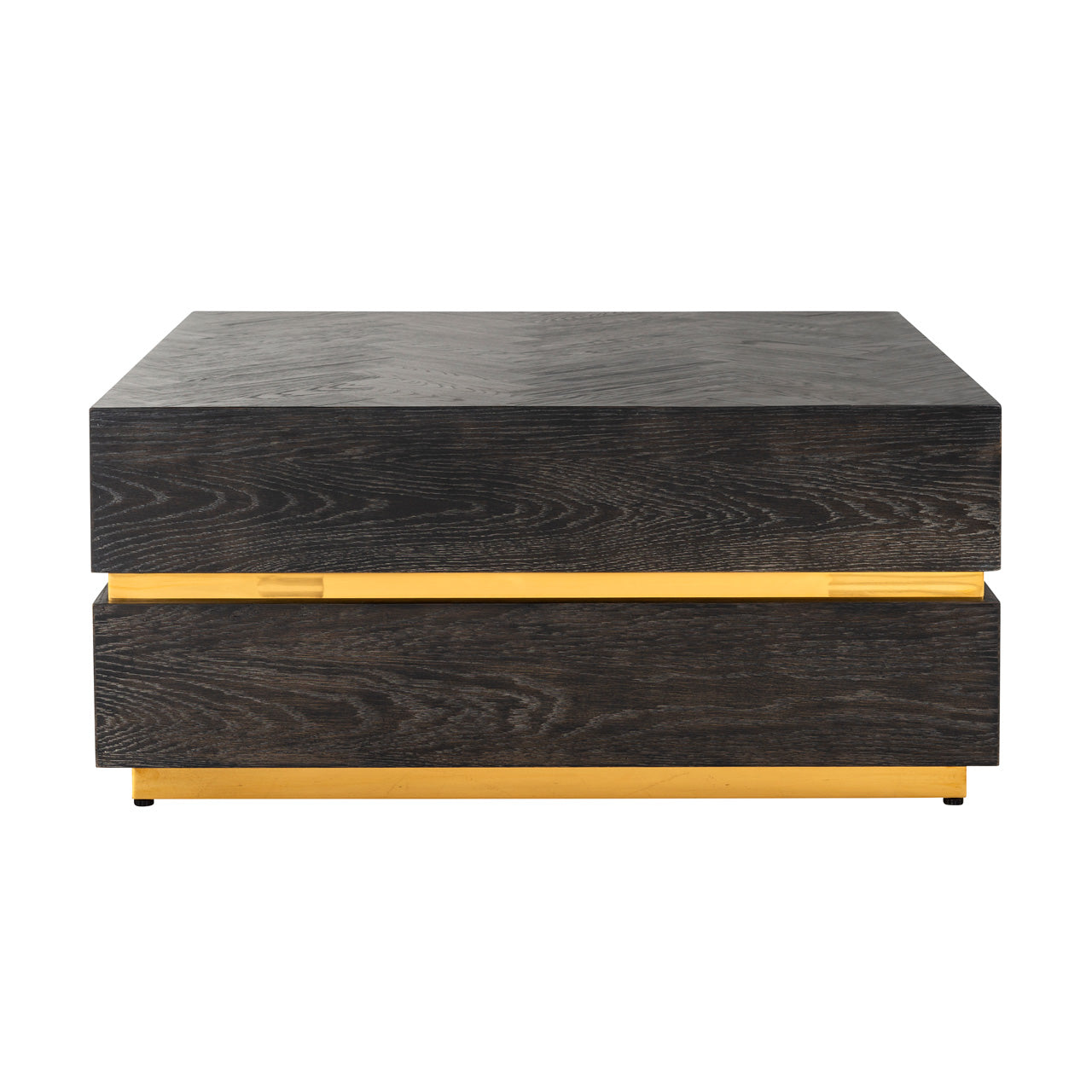 Contemporary Black And Gold Square Coffee Table