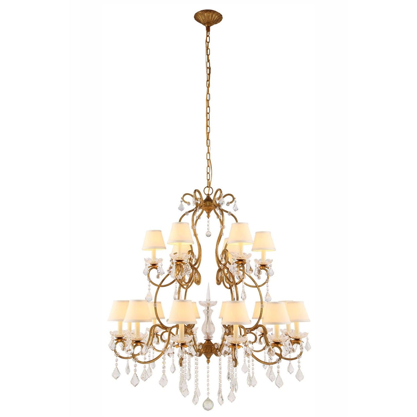 Diana Golden Iron 18-Light Chandelier