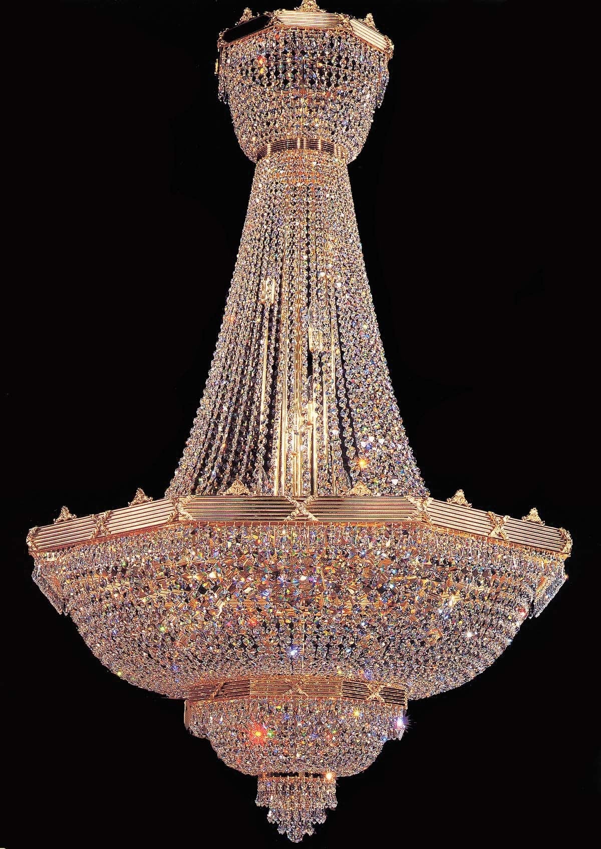 Entryway/ foyer crystal chandelier in gold plated finish