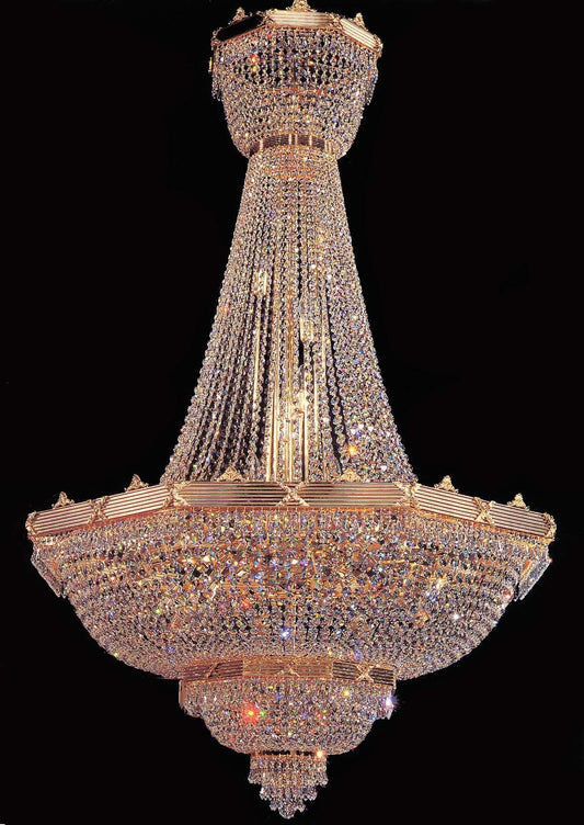 Entryway/ foyer crystal chandelier in gold plated finish