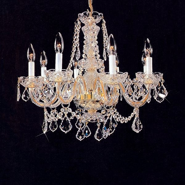 8 Light Crystal Chandelier in gold plated fnish