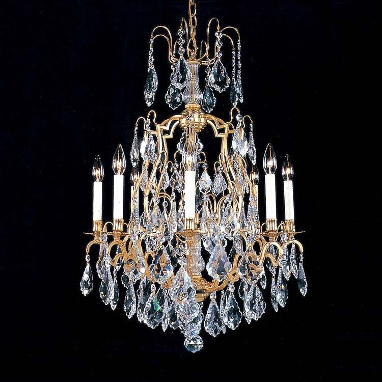 Gold plated 8 Light crystal Chandelier