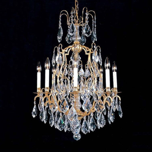Gold plated 8 Light crystal Chandelier
