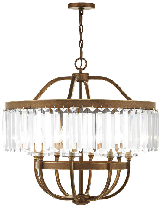 8 Light Hand Painted Palacial Bronze Chandelier