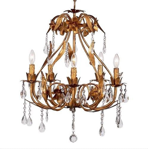Gold Five-Light Chandelier