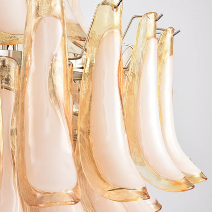 Amber Cloud Murano Glass Petals Chandelier