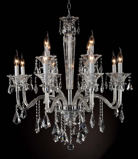 polished chrome 12 Lights Bohemian Crystal chandelier
