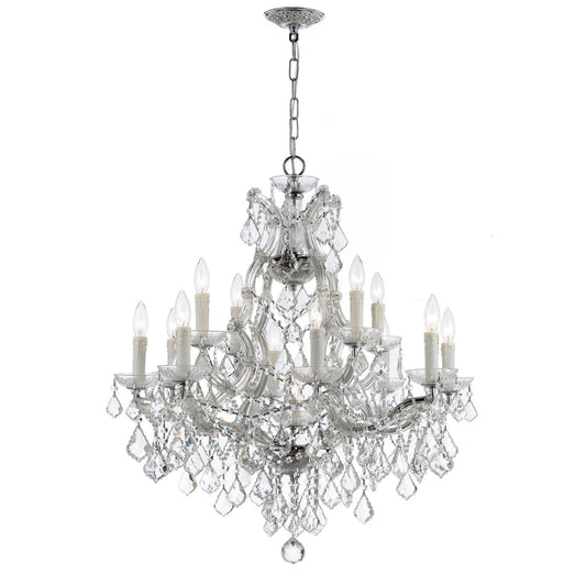 Maria Theresa Polished Chrome Thirteen-Light Chandelier with Swarovski Elements Crystal