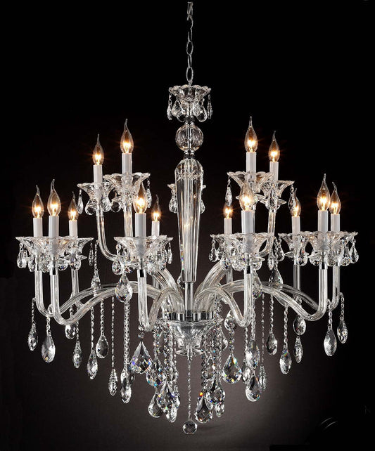 polished chrome 15 Lights Bohemian Crystal chandelier