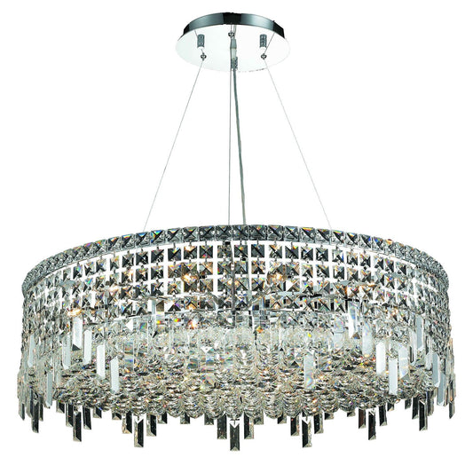 Maxim Chrome Eighteen-Light 32-Inch Pendant with Royal Cut Clear Crystal