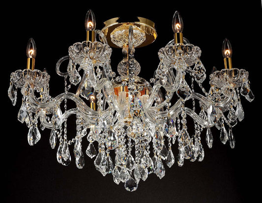 Gold plated 8 Lights Bohemian Crystal chandelier