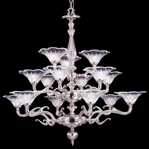 Geneva Polished Silver Fifteen-Light Chandelier