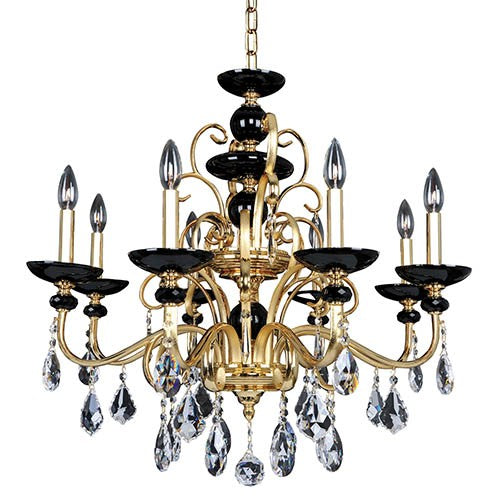 Gold Eight-Light 29.5-Inch Wide Chandelier