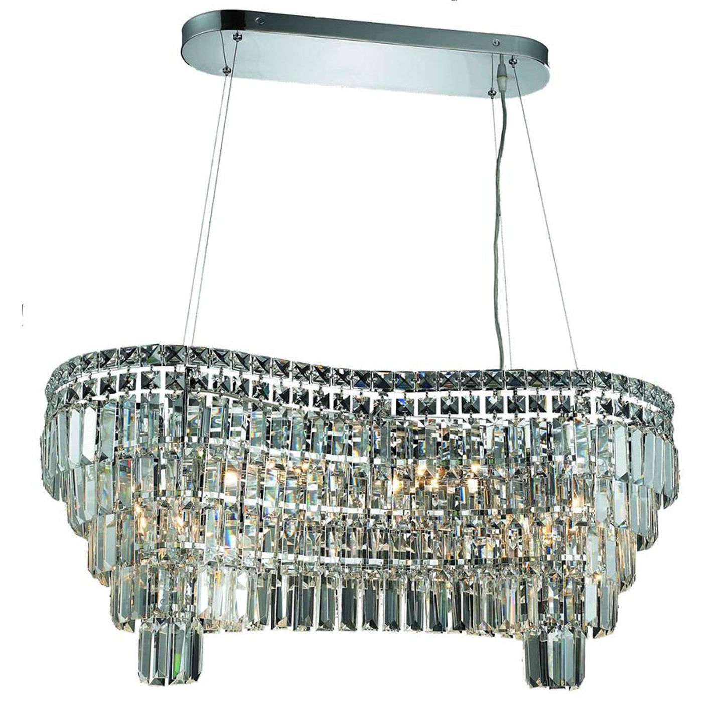 Maxim Chrome Fourteen-Light 16-Inch Island Pendant with Royal Cut Clear Crystal