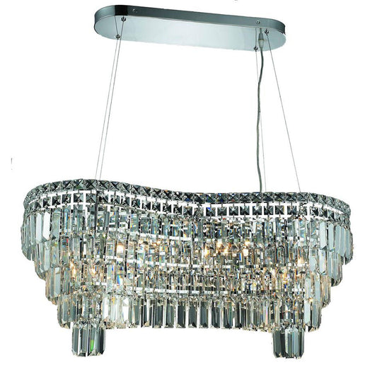 Maxim Chrome Fourteen-Light 16-Inch Island Pendant with Royal Cut Clear Crystal