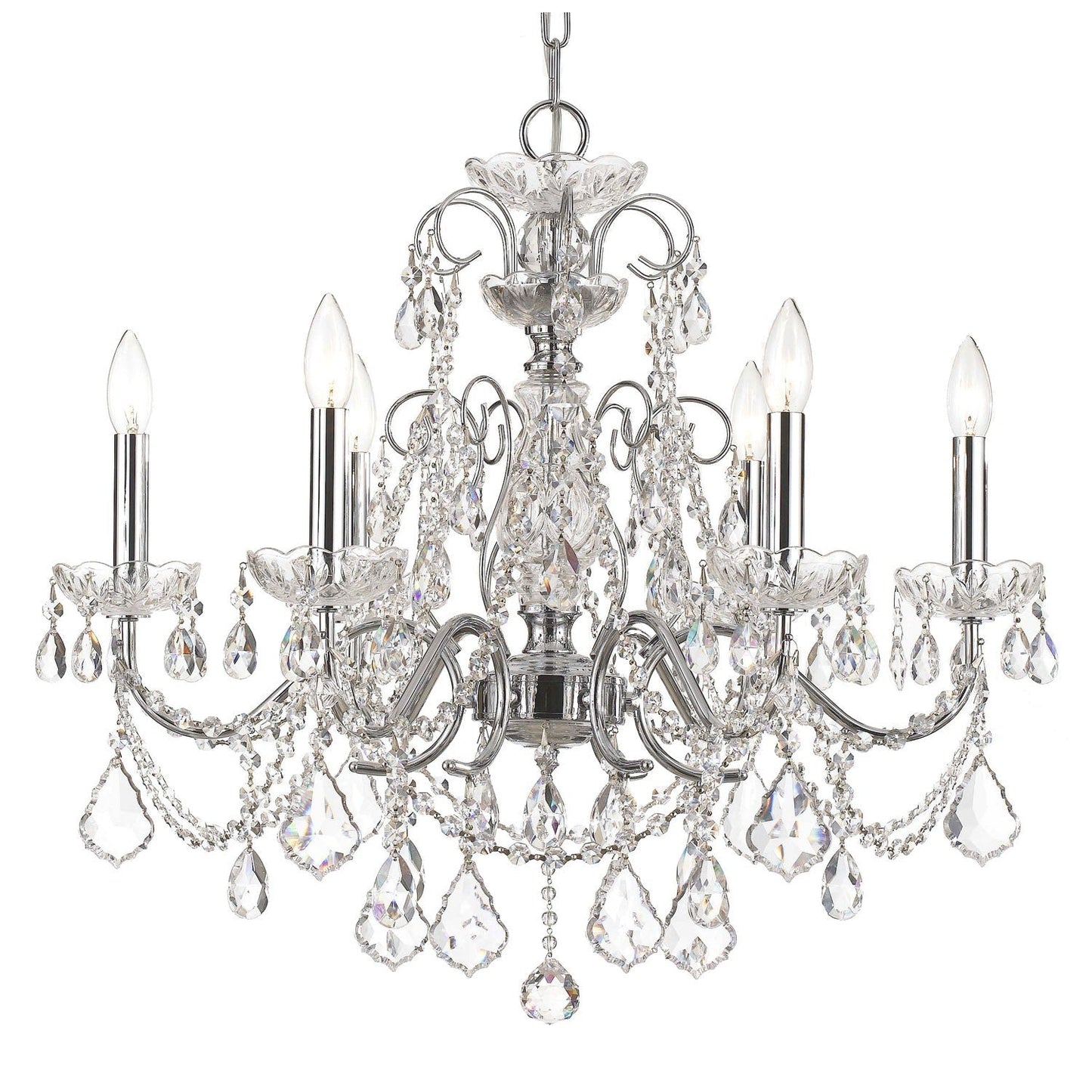 Group Imperial Wrought Iron Crystal Chandelier with Swarovski Strass Crystal