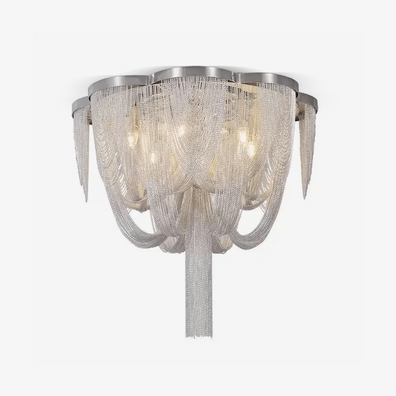 Silver Chain Tassel Ceiling Light