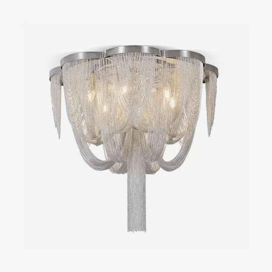 Silver Chain Tassel Ceiling Light