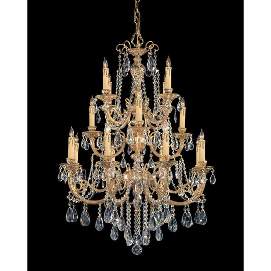 Etta Olde Brass Sixteen-Light Crystal Chandelier