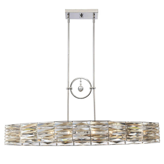 Polished Chrome Six-Light Linear Pendant