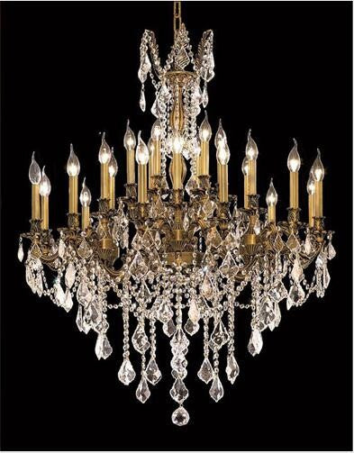 Gold 24-Light Chandelier with Royal Cut Crystal