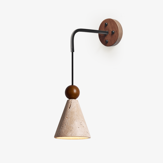 Cone Wood Bead Wall Sconce
