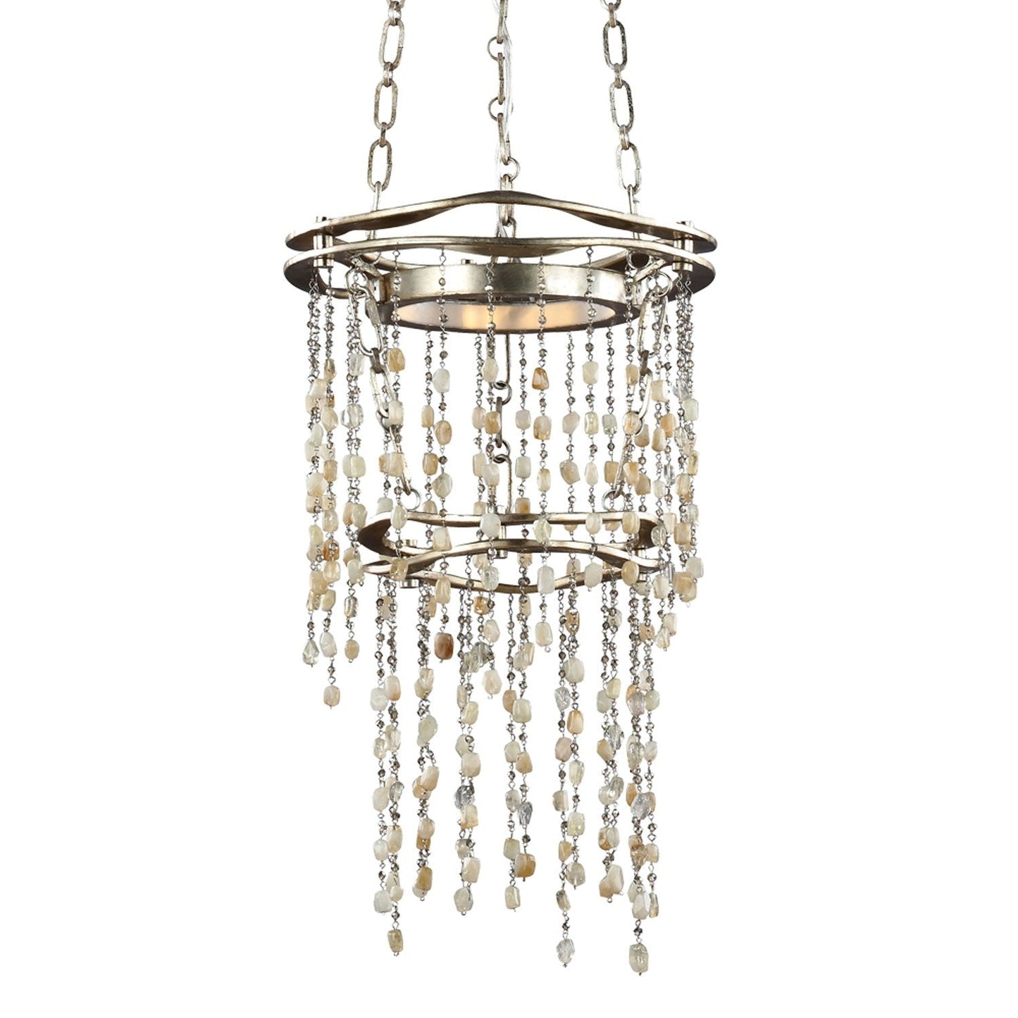 Silver Leaf Antique One-Light LED Pendant
