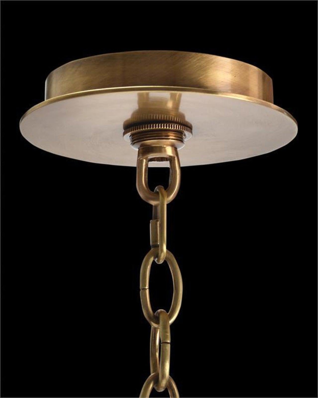 John Richard Acrylic And Brass Ten-Light Chandelier