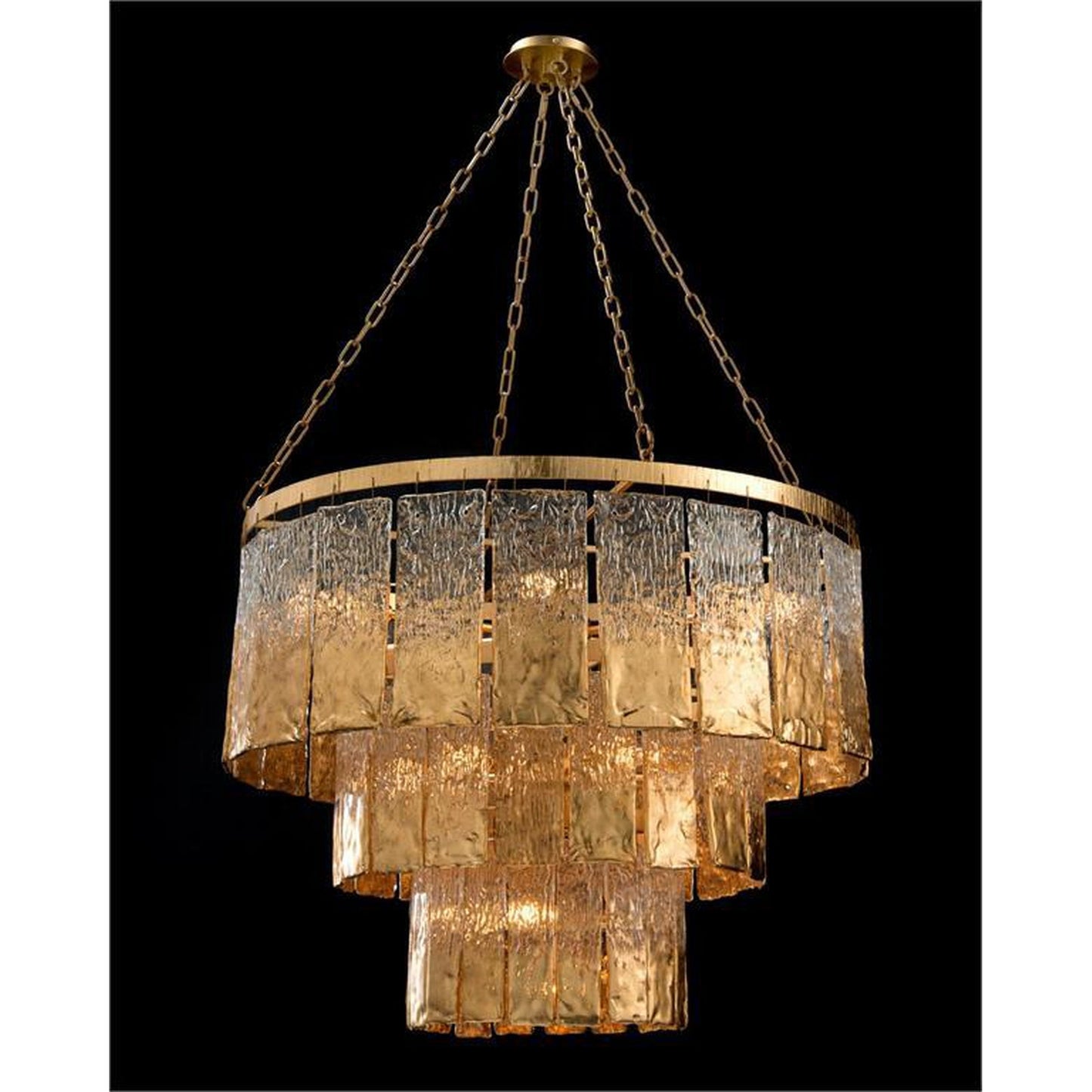 John Richard Twilight Sixteen-Light Slumped Glass Chandelier