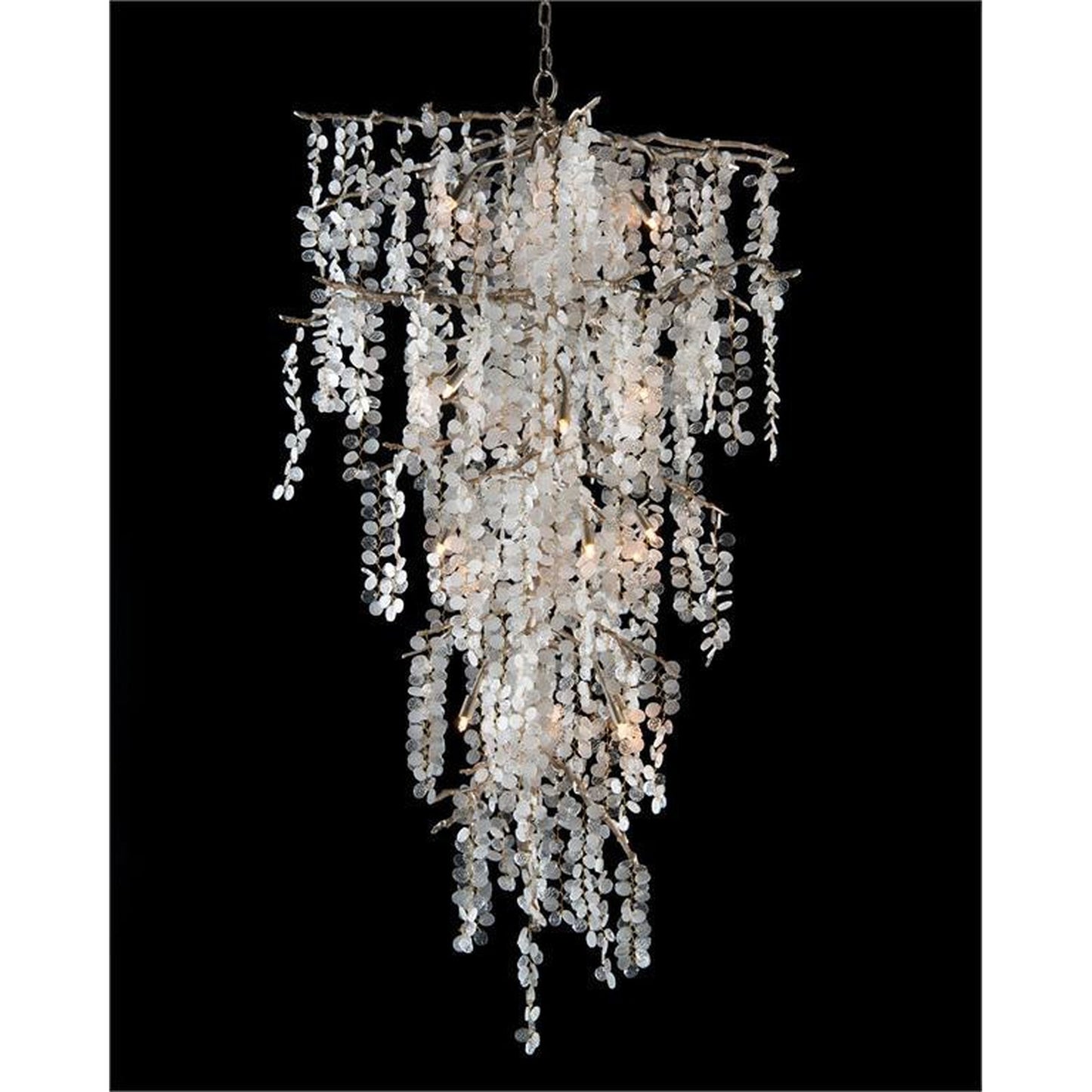 John Richard Shiro-Noda Twenty-One-Light Dramatic Glass Cluster Chandelier