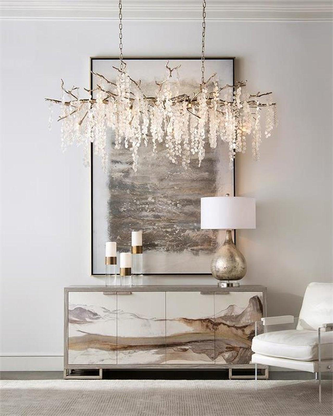 John Richard Shiro-Noda Fifteen-Light Glass Cluster Horizontal Chandelier