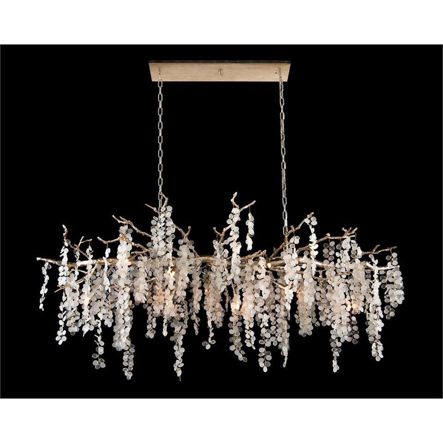 John Richard Shiro-Noda Fifteen-Light Glass Cluster Horizontal Chandelier