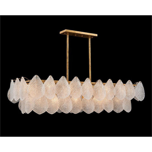 John Richard Frosted Glass Petal Horizontal Twenty-Four-Light Chandelier