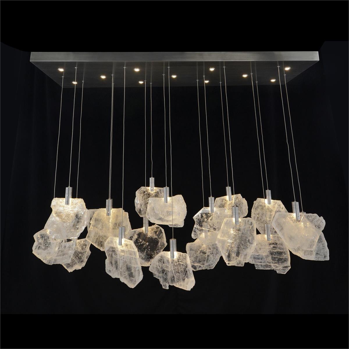 John Richard Moonlight Sonata: Twenty-Nine-Light Horizontal Selenite Chandelier