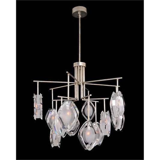 John Richard Faceted Glass Twelve-Light Chandelier