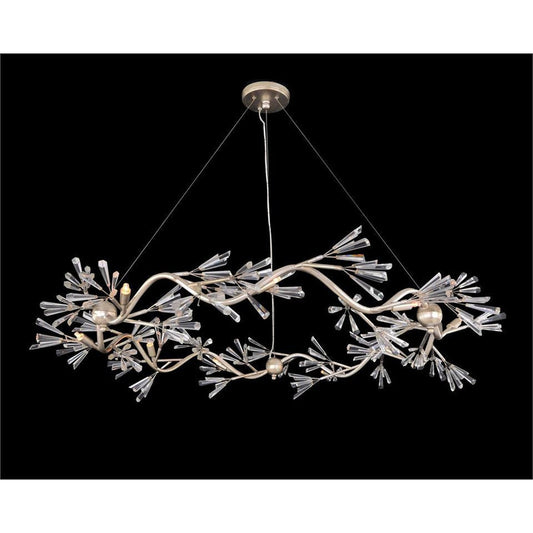 John Richard Luna: Crystal Wand Branched Nine-Light Chandelier