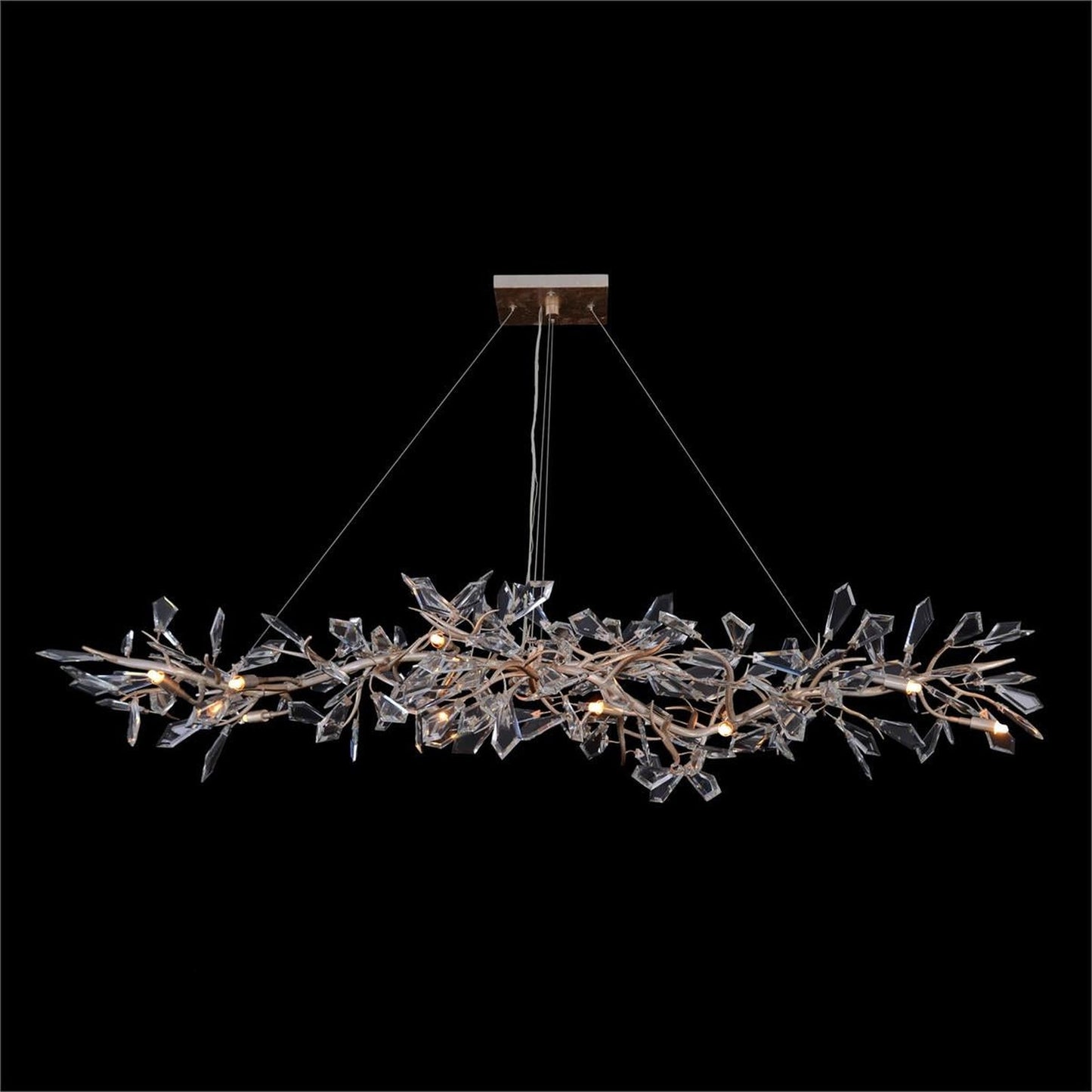 John Richard Kotta Fourteen-Light Cut-Crystal Oblong Chandelier