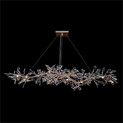 John Richard Kotta Fourteen-Light Cut-Crystal Oblong Chandelier