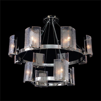 John Richard Claritas Twelve-Light Two-Tier Chandelier, Nickel