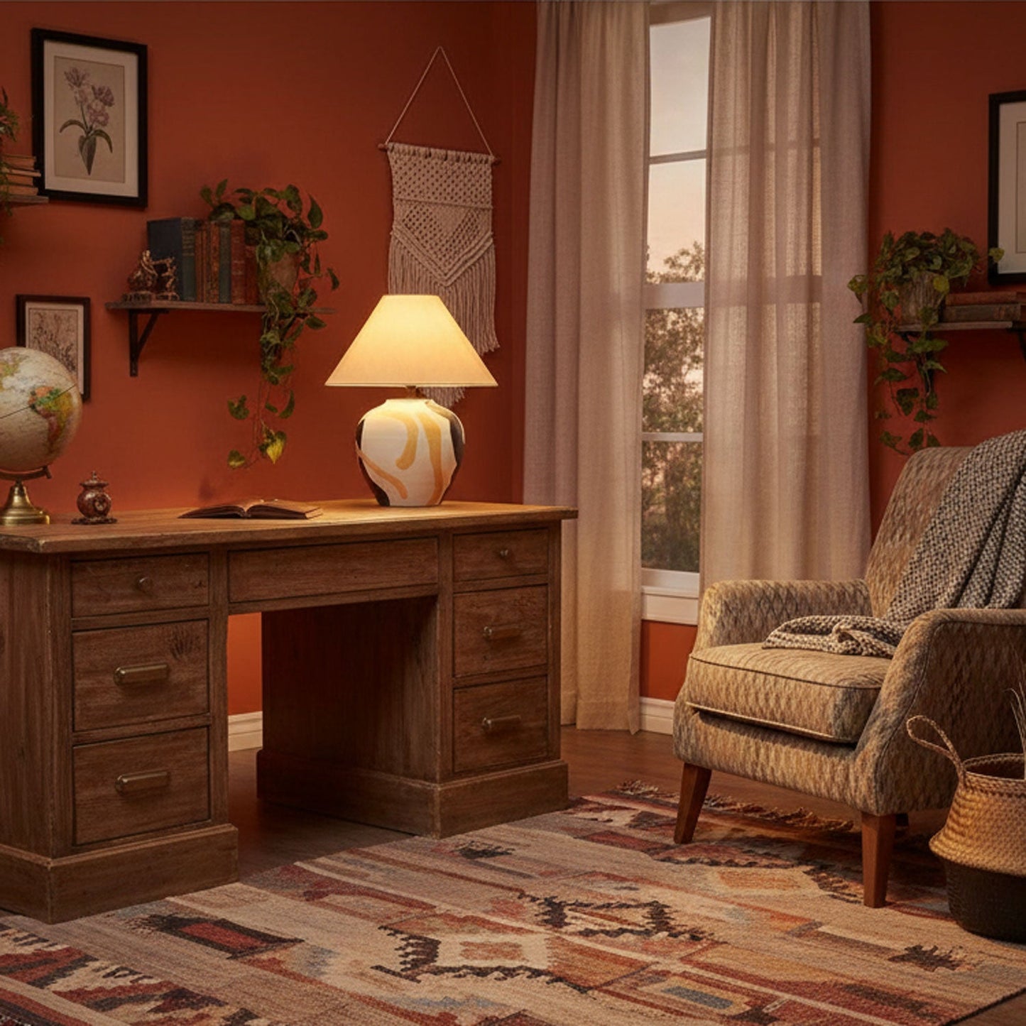 Abstract Pattern Ceramic Table Lamp