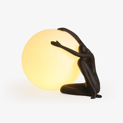 Humanoid Ball Holding Nightstand lamp Table Lamp