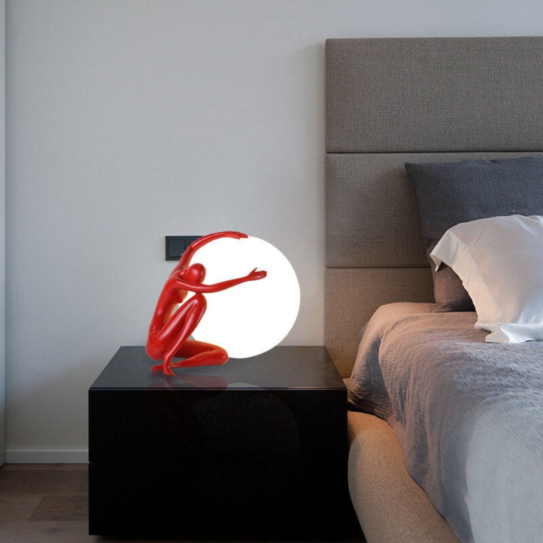 Humanoid Ball Holding Nightstand lamp Table Lamp